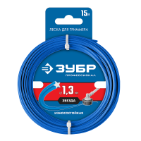 Леска для триммера ЗВЕЗДА 1.3 м 15 м ЗУБР