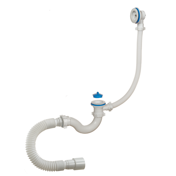 Сифон Орио 1 1/2 40 для ванны с пластик решеткой D-70мм, с перелив и гибк трубой 40-40/50 А 70089