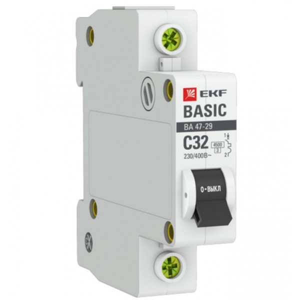 Автоматический выключатель EKF Basic ВА 47-29 4,5кА 1P 32А C
