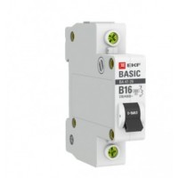 Автоматический выключатель EKF Basic ВА 47-29 1P B 16А
