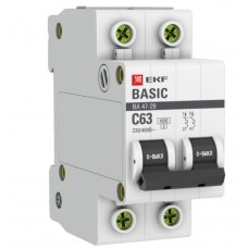 Автоматический выключатель EKF Basic ВА 47-29 4,5кА 2P 63А C