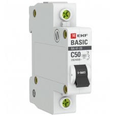 Автоматический выключатель EKF Basic ВА 47-29 4,5кА 1P 50А C