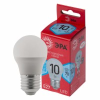 Лампочка светодиодная ЭРА RED LINE LED P45 10W-840-E27 R E27 10Вт шар нейтральная белая
